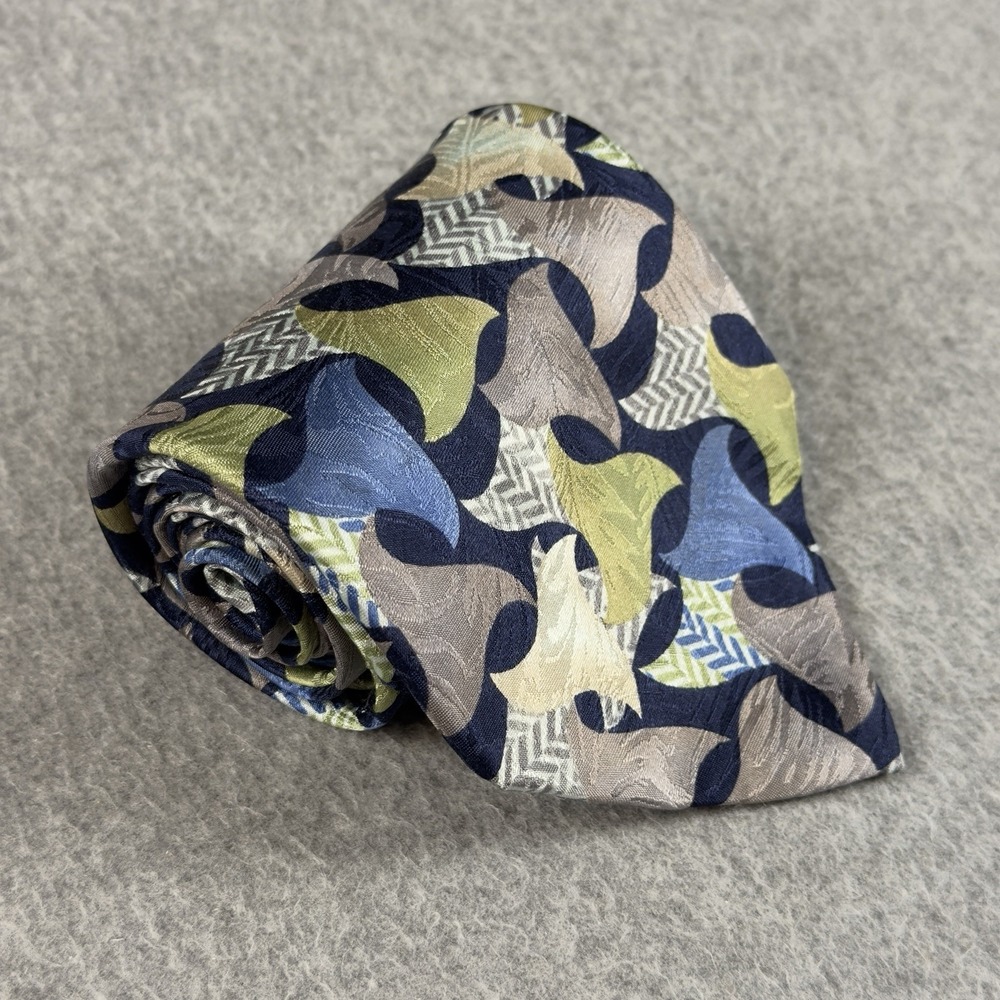 Vintage Zanzara Carnaval de Venise Silk Tie Italy Abstract Blue Green 58x4" Wide